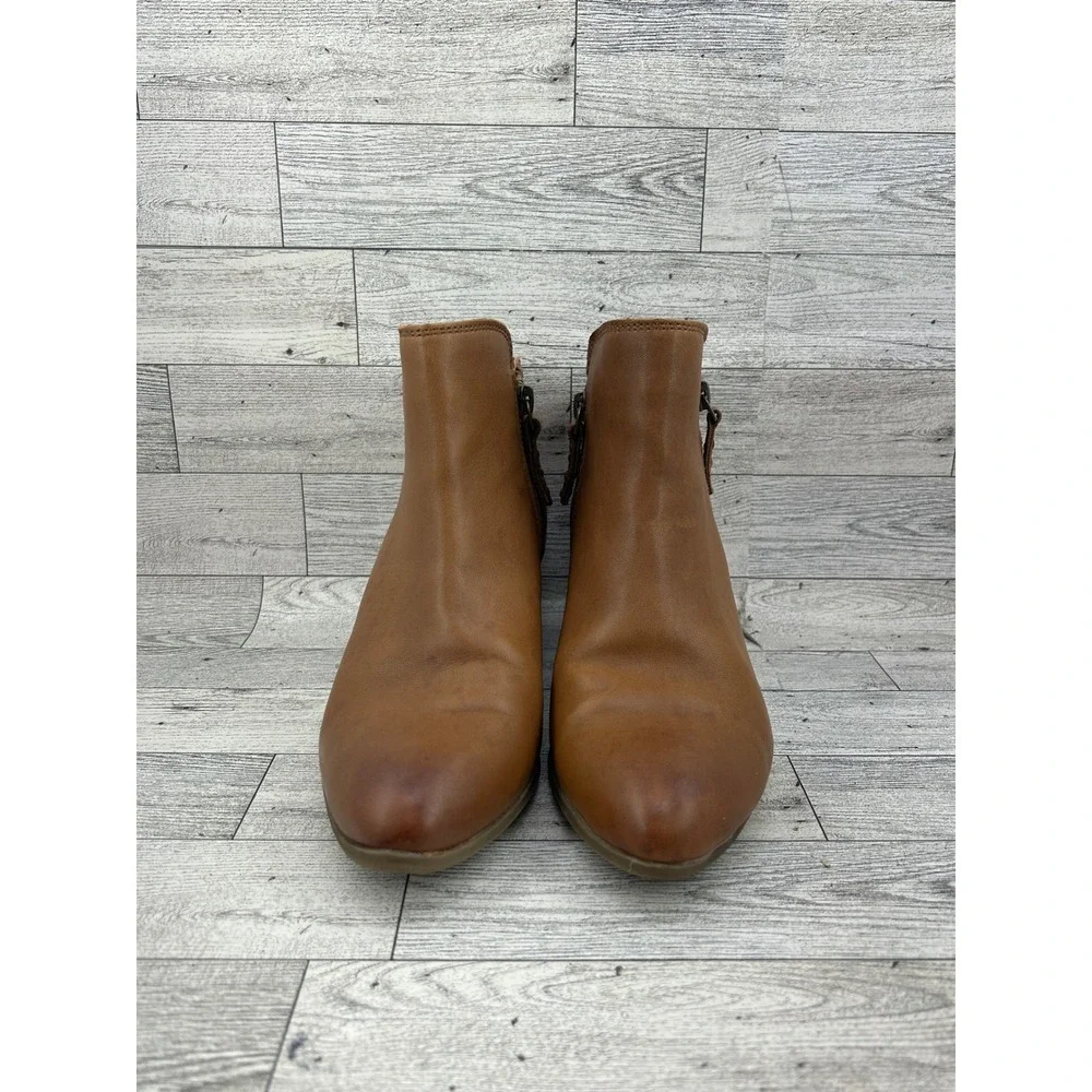 Frye Sacha Moto Shootie Cognac Leather Ankle Boots 3475044-COG Women Sz 6.5M